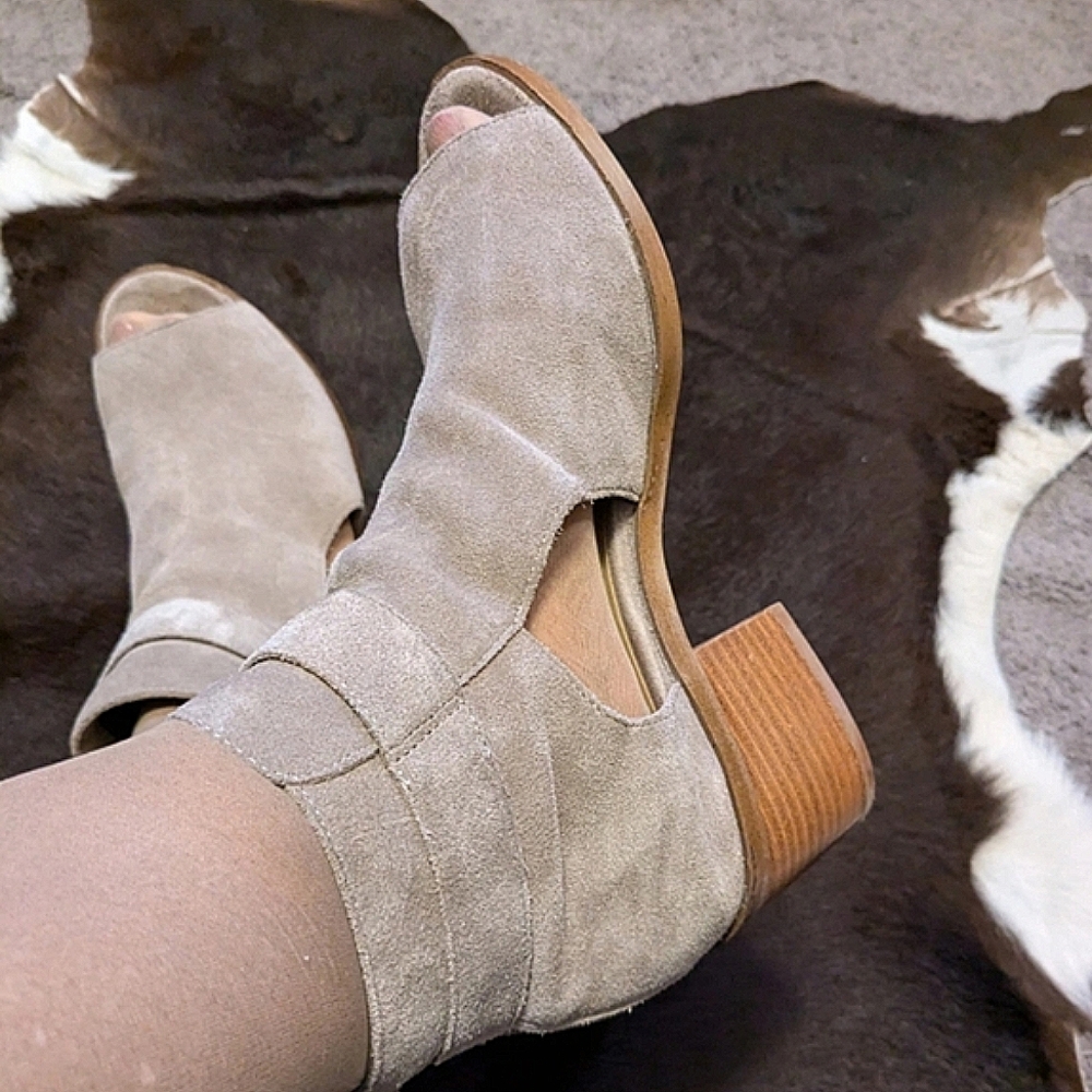 Sole Society Suede Cutout Booties